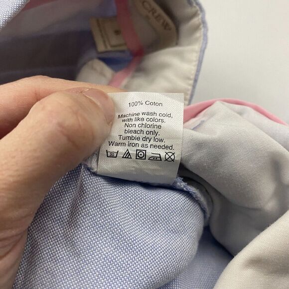 J. Crew Factory Skimmer Pant Cropped Blue 100% Cotton Oxford Size 8 - Picture 8 of 11